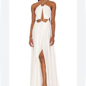 Cult Gaia White Halter Gown for Brides